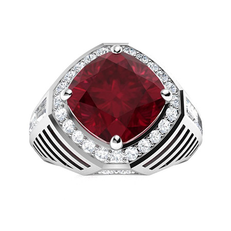 Men's Lab Created Ruby Wedding Bands | Men's Lab Created Ruby Rings ...