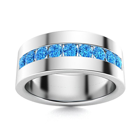 Men's Blue Topaz Wedding Bands | Men's Blue Topaz Rings | Diamondere ...