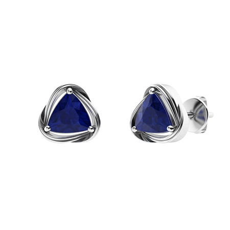 Art Deco Blue Sapphire Stud Earrings in 18 Karat White Gold — Antique  Jewelry Mall