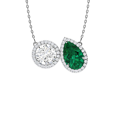 Emerald Cut 1.26 ctw VVS2 Clarity, G Color Diamond Platinum Halo Necklace |  Costco
