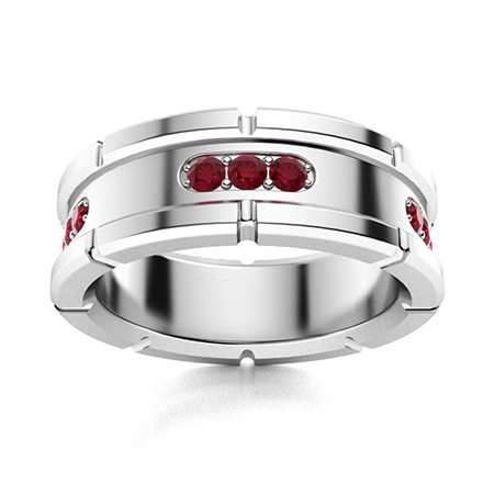 Men's Ruby Wedding Bands | Men's Ruby Rings | Diamondere (Natural ...