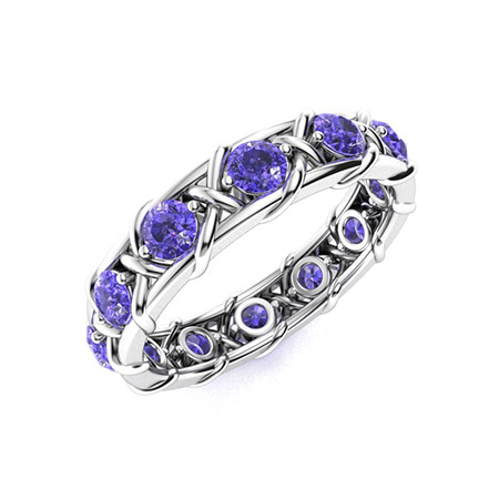 Jaxon Ring with Round Tanzanite | 1.2 carats Round Tanzanite Wedding ...