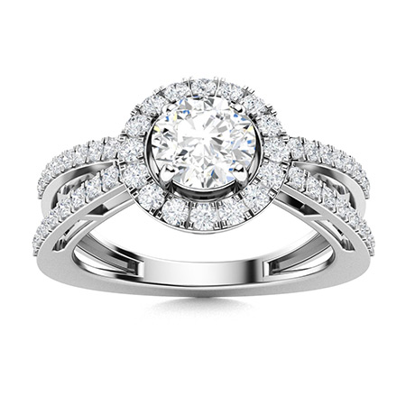 Kelly Ring with Round SI Diamond, VS Diamond | 0.9 carats Round SI ...