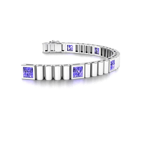 14K White Gold 5.00 Ct Square Princess Cut Diamond Tennis Bracelet | eBay