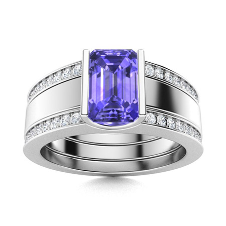 Men's 18K Yellow Gold Tanzanite Ring 9.57 Carats - Tanzanite Jewelry Designs