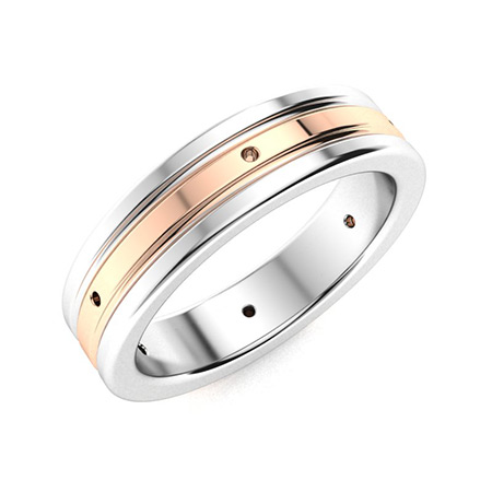 Lester Rings Lester Men's Wedding Band | Men's Rings in 14k White Gold | Diamondere