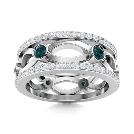 Men's Blue Diamond Wedding Bands | Men's Blue Diamond Rings | Diamondere