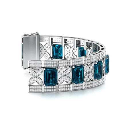 Ellison Bracelet with Emerald cut London Blue Topaz, SI