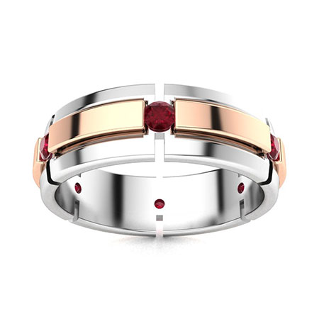 Mens ruby on sale wedding band