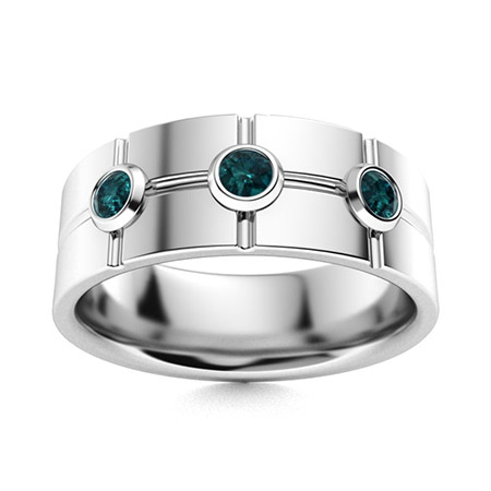 Men's Blue Diamond Wedding Bands | Men's Blue Diamond Rings | Diamondere