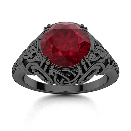 Ruby Engagement Rings in 18k Black Gold | Ruby Engagement Rings in ...