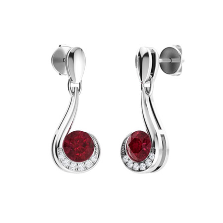 Buy Star K Trillion 7mm Created Ruby Earrings Studs Sterling Silver Online  at Lowest Price Ever in India | Check Reviews & Ratings - Shop The World