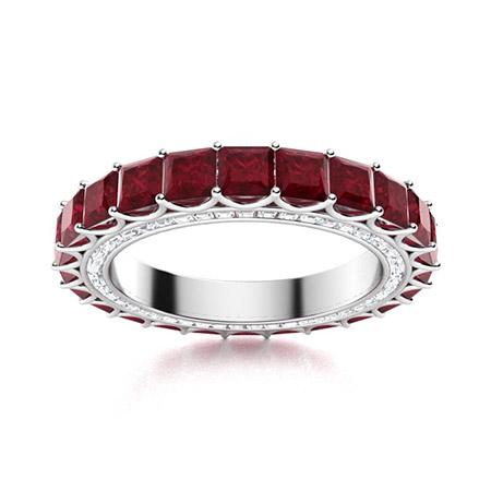 Madyson Ringer Madyson Ring with Princess cut Ruby, VS Diamond | 5.11 carats Square ...