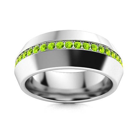 Peridot men's clearance wedding bands