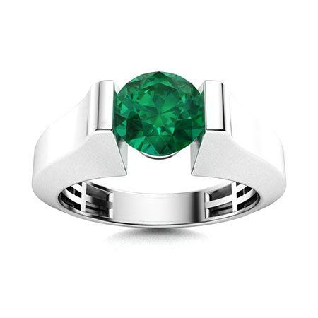 Emerald Men's Wedding Bands | Emerald Men's Rings | Diamondere (Natural ...