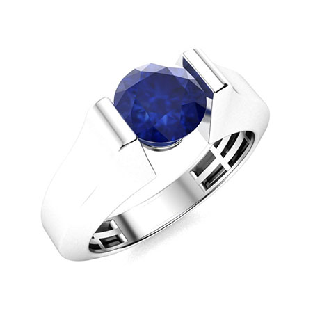 Marcel Ring with Round Sapphire | 1.3 carats Round Sapphire Solitaire ...