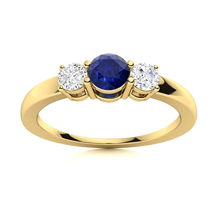 Sapphire Engagement Rings in Yellow Gold | Diamondere