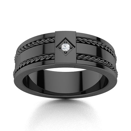 Men’s Black Gold Rings | 14K Black Gold Wedding Bands for Men | Diamondere