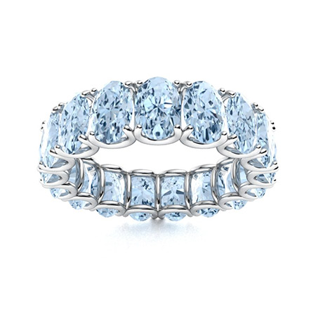 Buy Aquamarine Half Eternity Ring/ Pave Aquamarine Band/ 1.8mm Infinity  Wedding Guard Ring/ Light Blue March Stack Band/ 19th Anniversary Ring  Online in India - Etsy