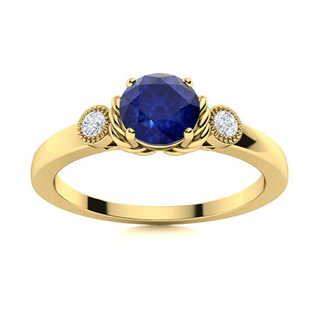Sapphire Rings in Yellow Gold | Diamondere