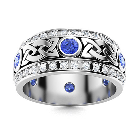 Ceylon sapphire clearance eternity ring