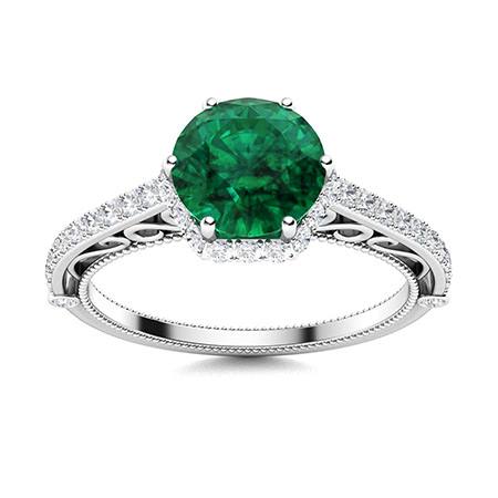 Halo Emerald Rings | Diamondere
