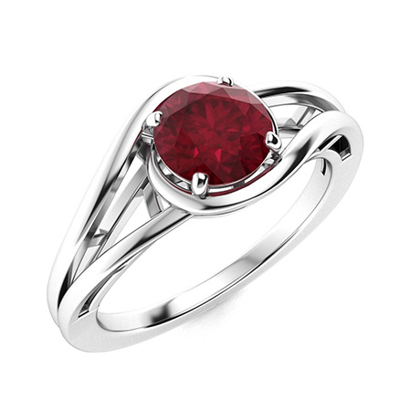 Nora Ring with Round Ruby | 1.02 carats Round Ruby Solitaire Ring in ...