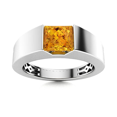 Yellow Citrine Gemstone Ring Round Cut Ring Men Wedding Ring Natural Citrine Ring Silver Gold Platted Handmade Ring Engagement Ring