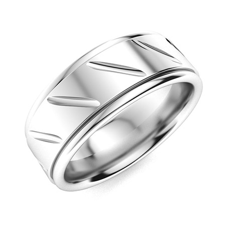 Onavia Men's Wedding Band | Men's Rings in 14k White Gold | Diamondere