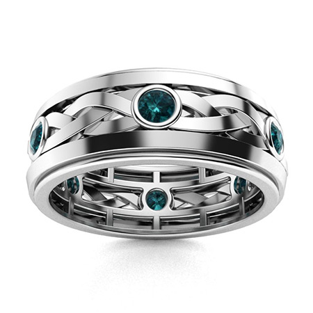 Men's Blue Diamond Wedding Bands | Men's Blue Diamond Rings | Diamondere