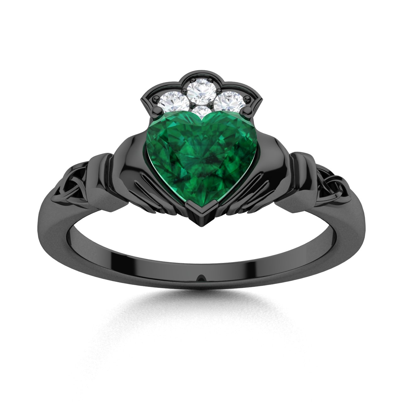 emerald heart ring