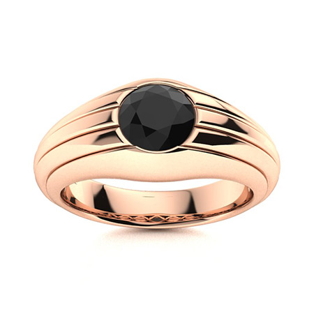 14k rose gold plain 5mm wide engagement rings for men WB50705G