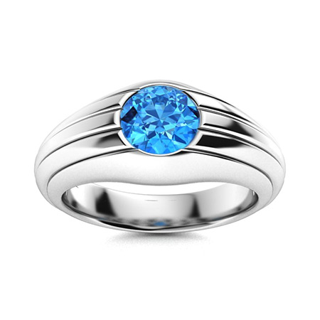 Men's Blue Topaz Wedding Bands | Men's Blue Topaz Rings | Diamondere ...