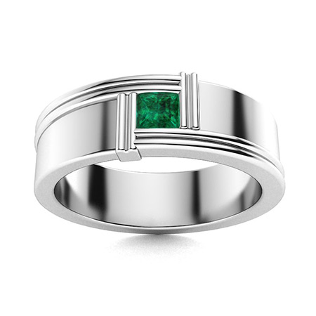 Men's Tsavorite Wedding Bands | Men's Tsavorite Rings | Diamondere ...