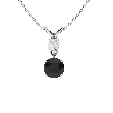 black diamond solitaire necklace