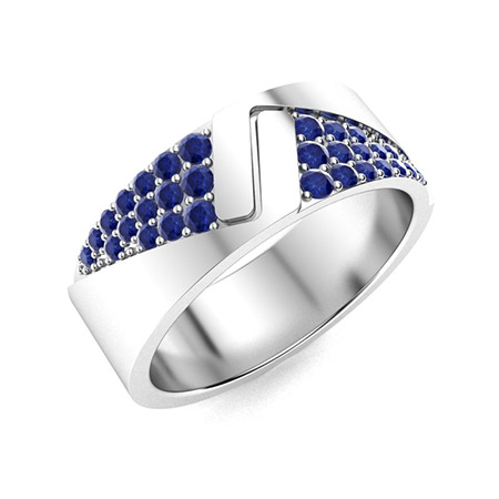 Rafael Men's Ring with Round Sapphire | 0.39 carats Round Sapphire Men ...