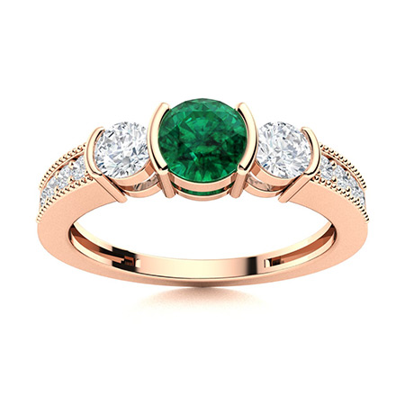 Emerald Engagement Rings in Rose Gold | Diamondere