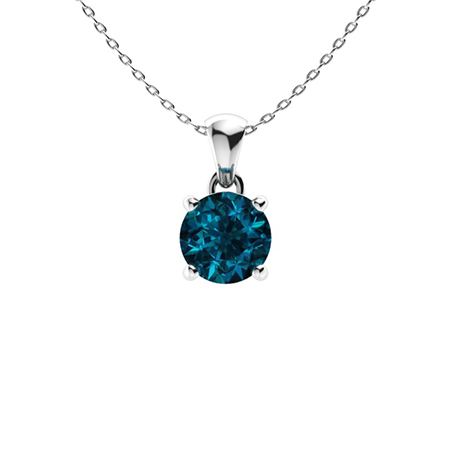 14 Karat White Gold London Blue Topaz and Diamond Necklace | Bluestone  Jewelry | Tahoe City, CA
