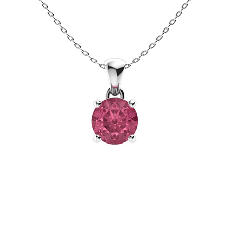 white gold pink sapphire necklace