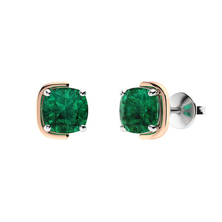 Gold Emerald Studs, Created Emerald, Green Oval shops Earrings, Emerald Earrings, Dainty Green Earrings, Stud Earrings, Gold Plated Earrings