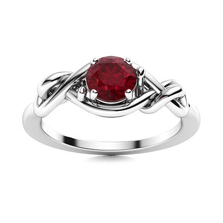 Rosina Ring with Round Ruby | 0.57 carats Round Ruby Solitaire