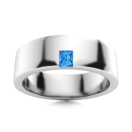 Sannar Men's Ring with Princess cut Blue Topaz | 0.1 carats Square