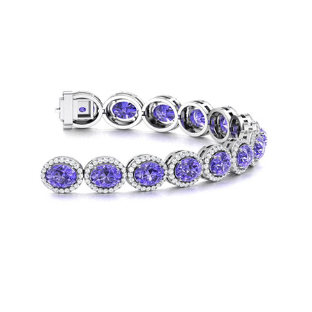 Buy Tanzanite and Moissanite Tennis Bracelet in Platinum Over Sterling  Silver (6.50 In) 7.30 ctw at ShopLC.