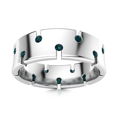 Men's Blue Diamond Wedding Bands | Men's Blue Diamond Rings | Diamondere