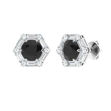 Vera Wang Men Black Spinel and 1/4 CT. T.W. Black Diamond Stud Earrings in  Sterling Silver with Black Rhodium | Zales