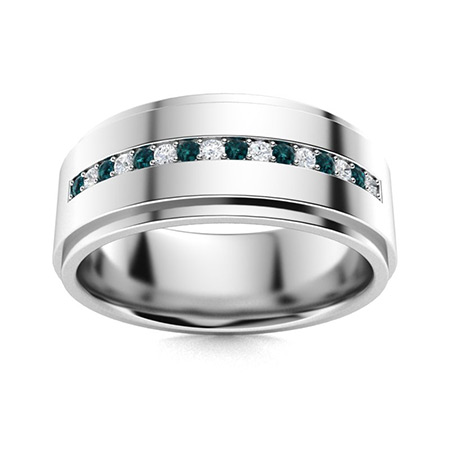 Men's Blue Diamond Wedding Bands | Men's Blue Diamond Rings ...
