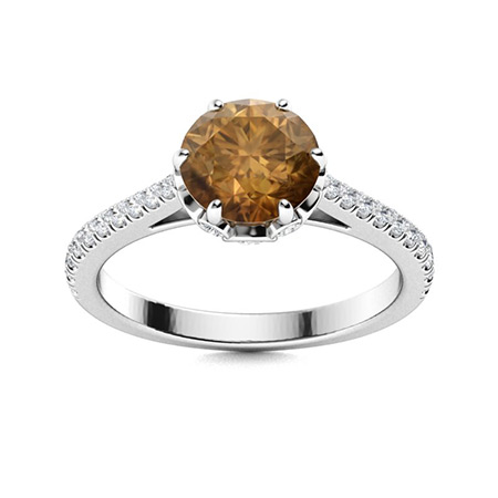 Tokunbo Ring with Round Brown Diamond, SI Diamond | 1.42 carats Round ...