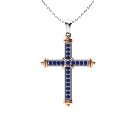 cross sapphire necklace