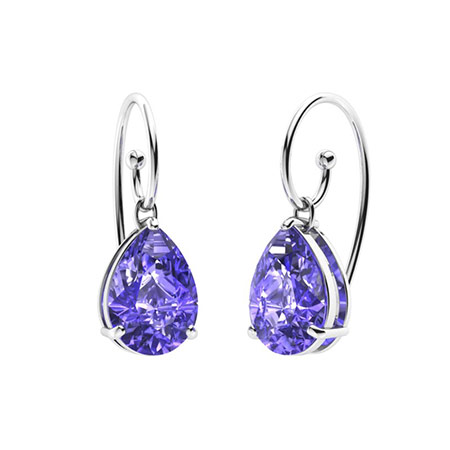 Trifine Earring with Pear Tanzanite | 3.0 carats Tear Drop Tanzanite ...