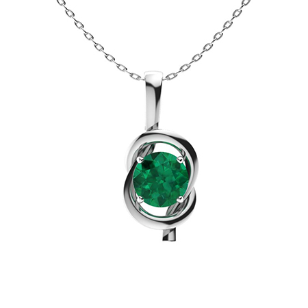 Emerald and Diamond Necklace, 18K White Gold Necklace Chain, May Gemstone  Gift, Unique Fine Jewelry